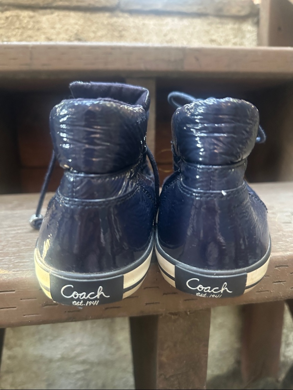 Coach Patent Finished High Top Sneakers - Picture 4 of 8